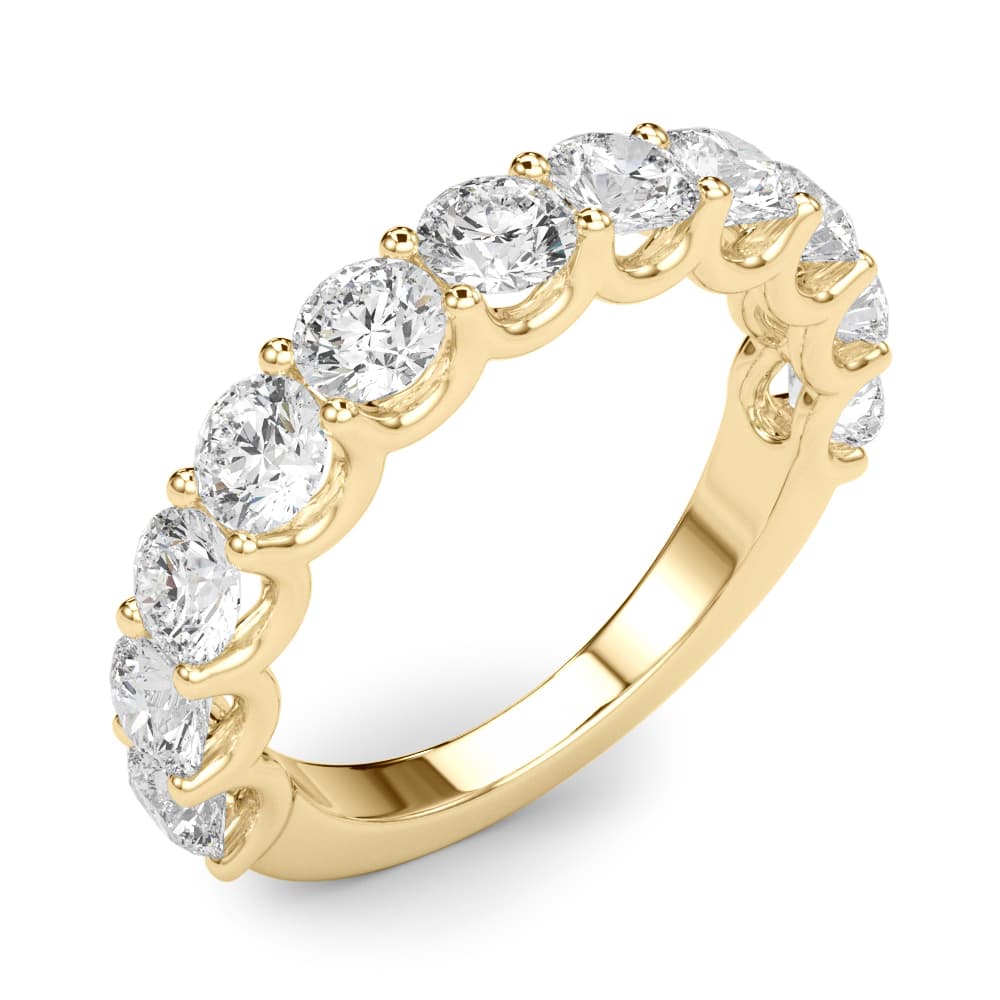 U-Prong Wedding Band (2.2 ct. tw.), Angle view in yellow gold
