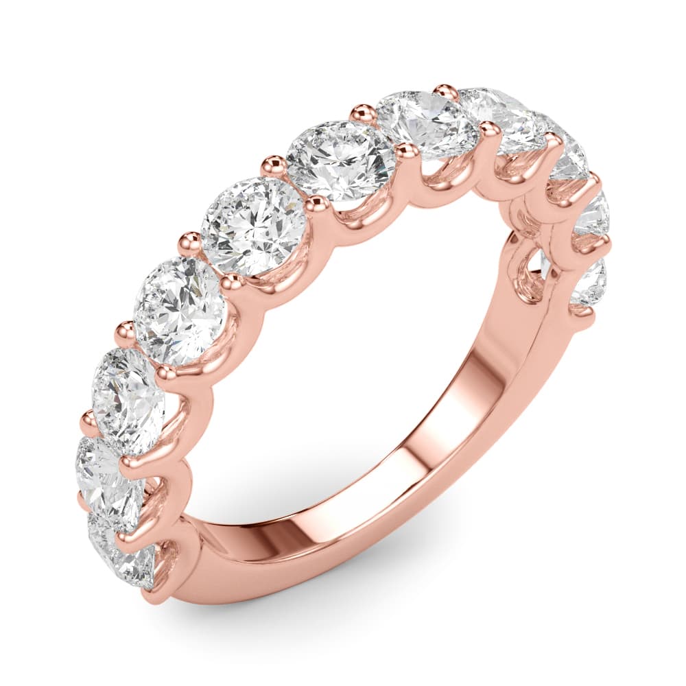 U-Prong Wedding Band (2.2 ct. tw.), Angle view in rose gold