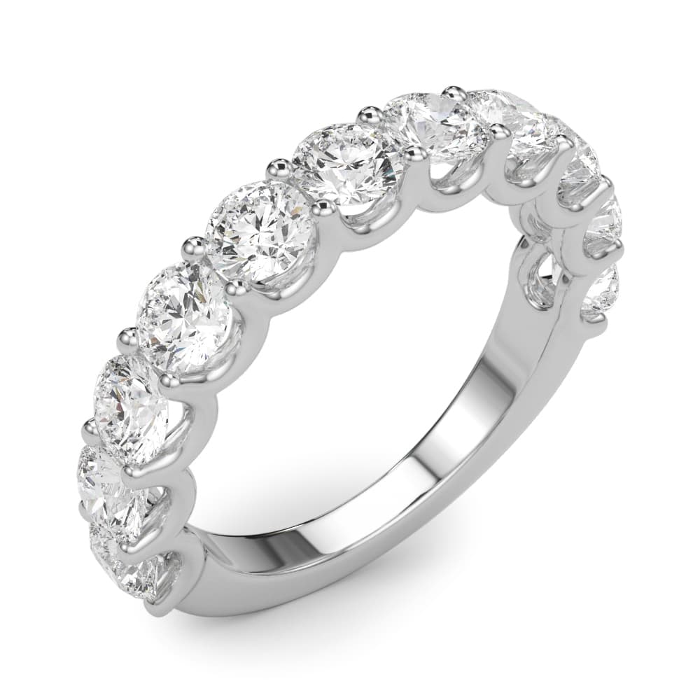 U-Prong Wedding Band (2.2 ct. tw.), Angle view in white gold or platinum