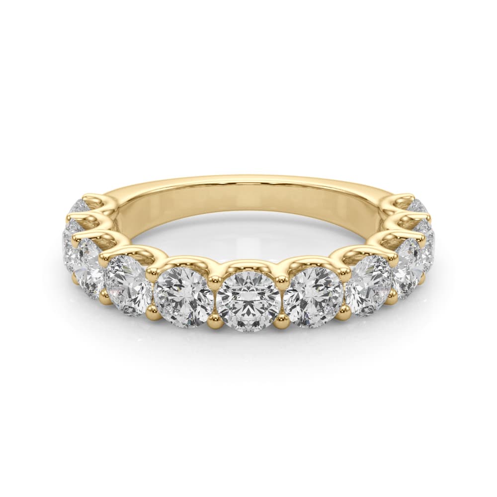 U-Prong Wedding Band (2.2 ct. tw.), On hand view in yellow gold