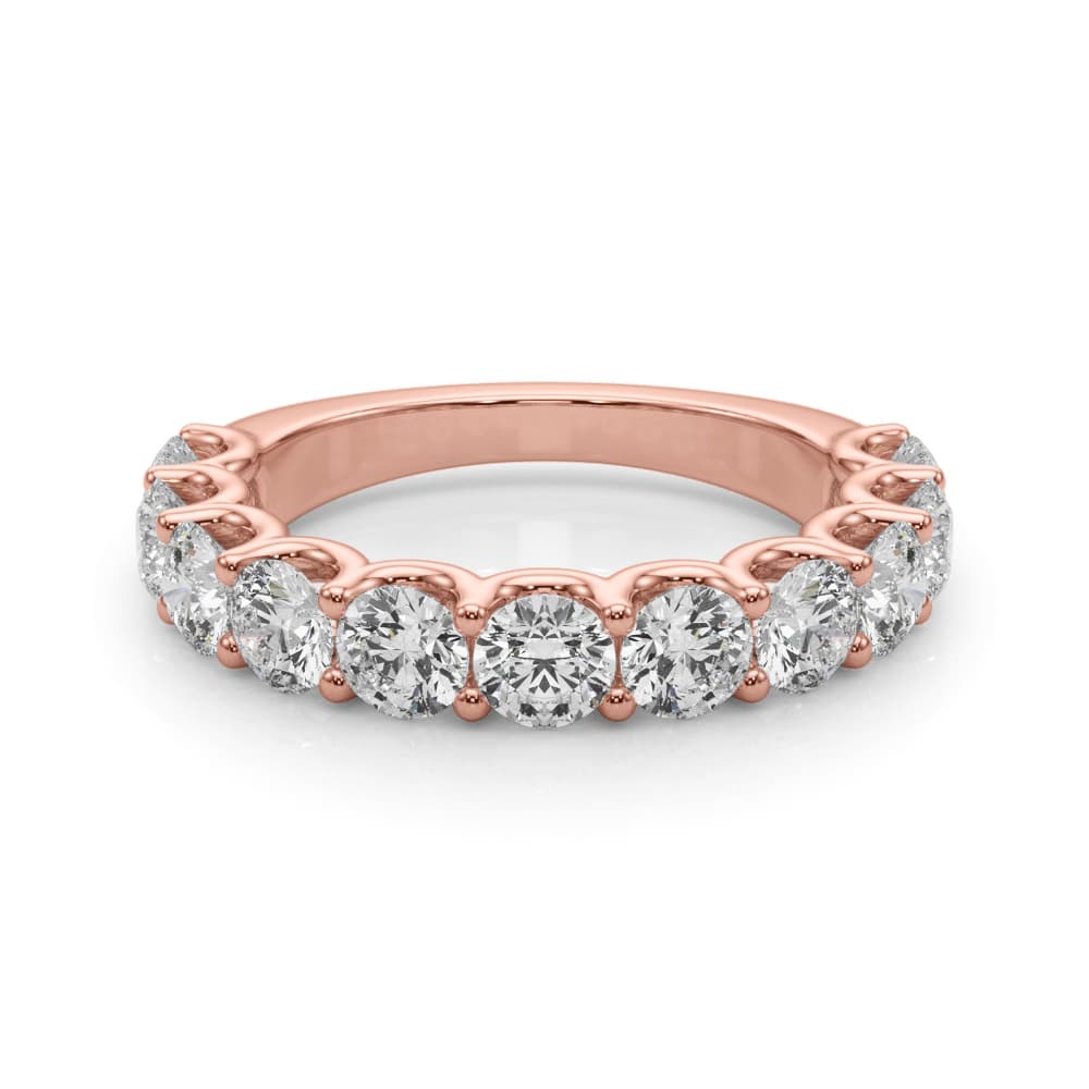 U-Prong Wedding Band (2.2 ct. tw.), On hand view in rose gold