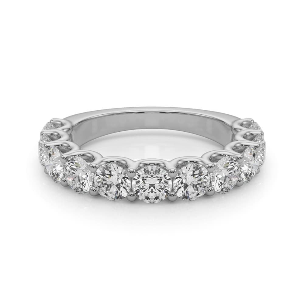 U-Prong Wedding Band (2.2 ct. tw.), On hand view in white gold or platinum