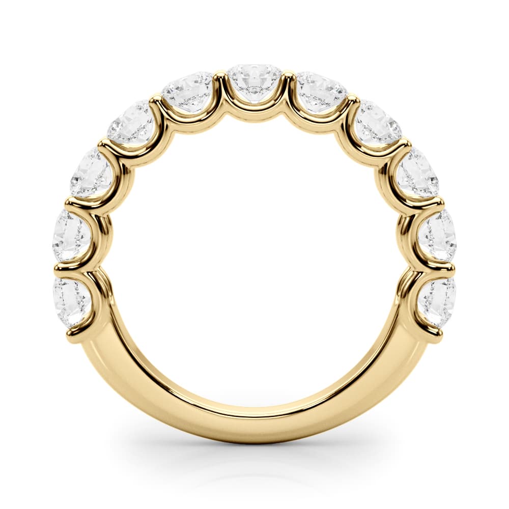 U-Prong Wedding Band (2.2 ct. tw.), Side view in yellow gold