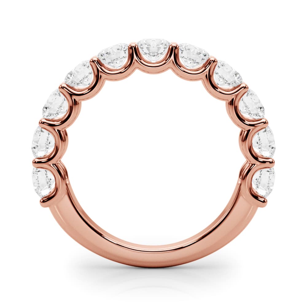 U-Prong Wedding Band (2.2 ct. tw.), Side view in rose gold