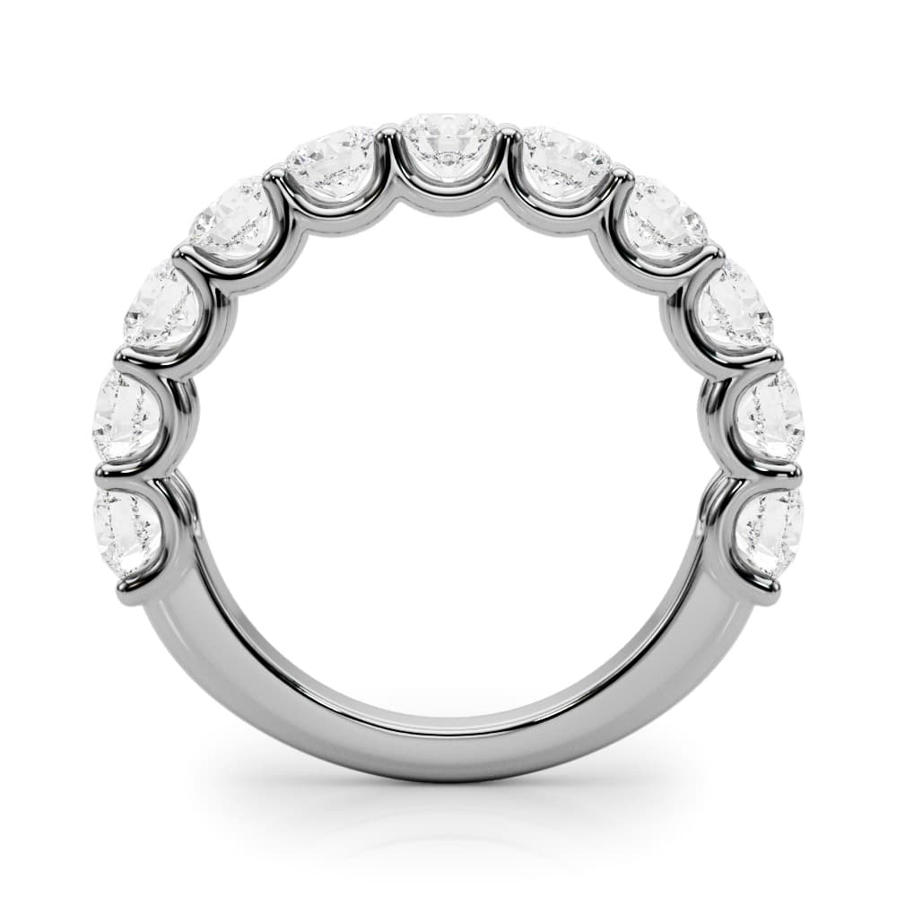 U-Prong Wedding Band (2.2 ct. tw.), Side view in white gold or platinum