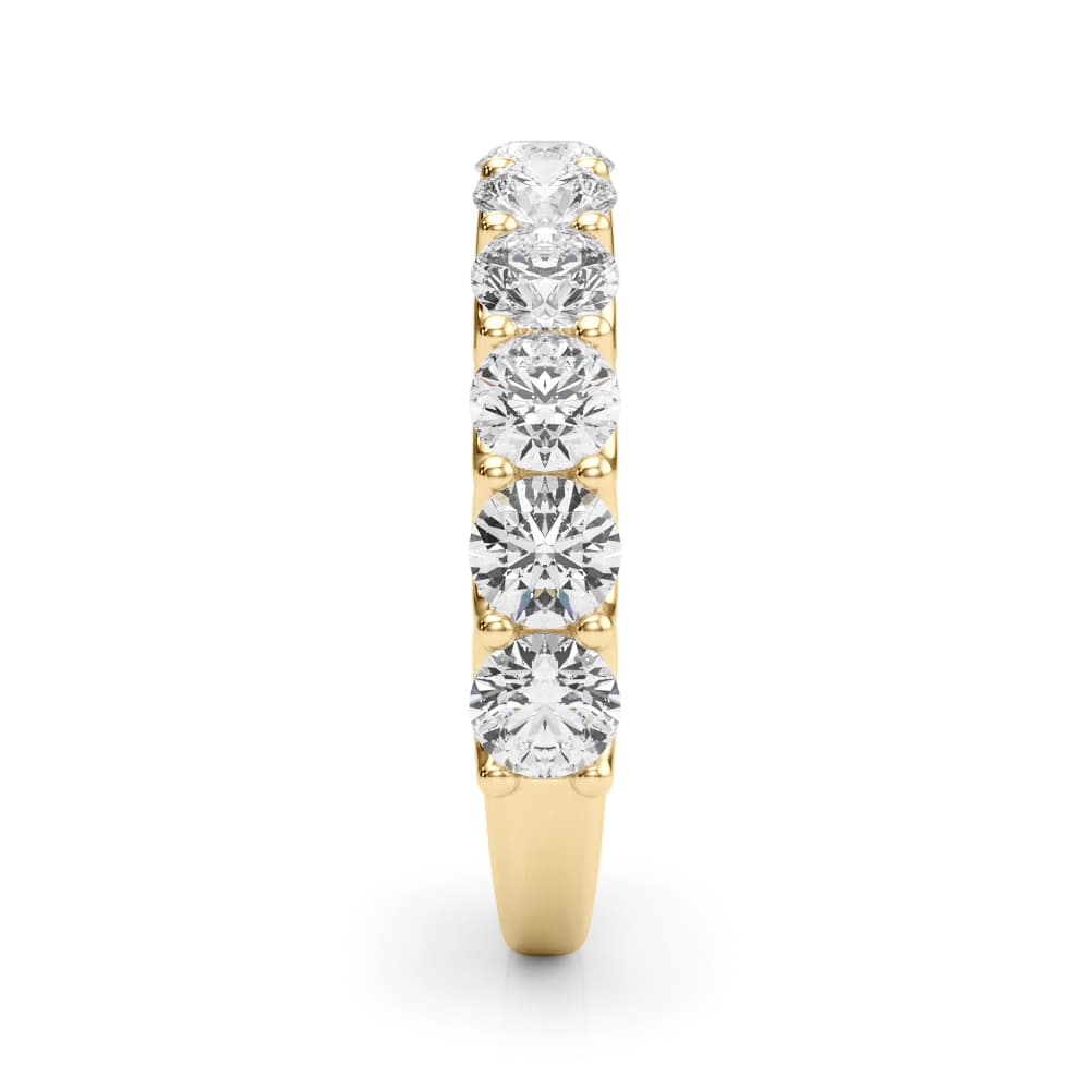 U-Prong Wedding Band (2.2 ct. tw.), Top view in yellow gold