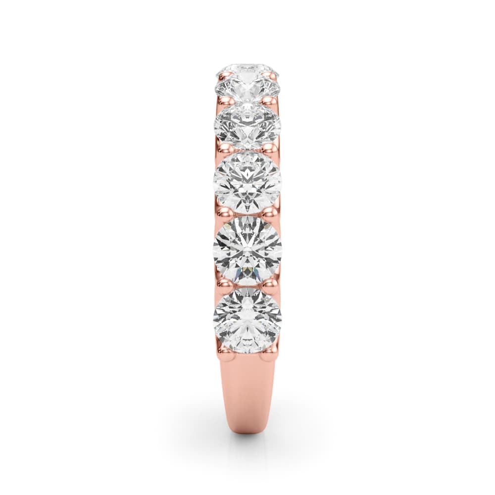 U-Prong Wedding Band (2.2 ct. tw.), Top view in rose gold
