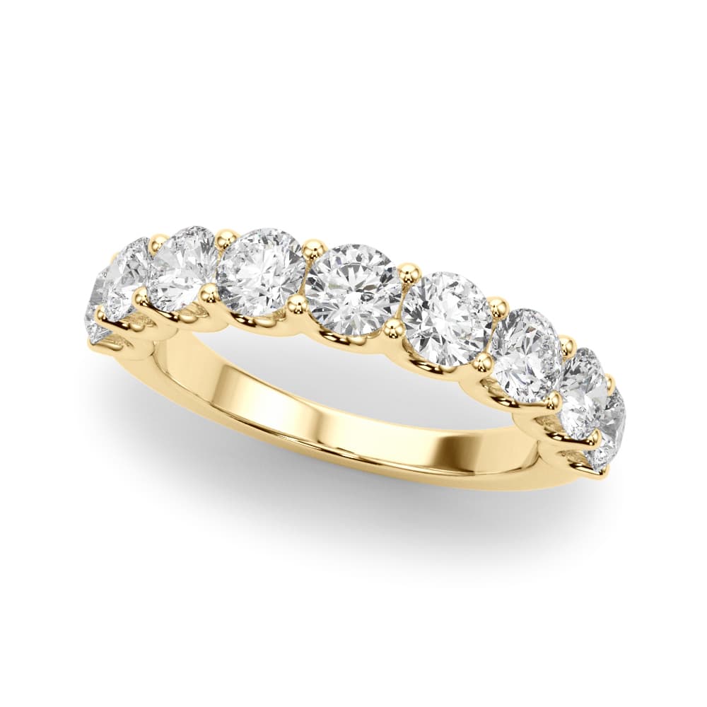 U-Prong Wedding Band (2.97 ct. tw.), Front view in yellow gold