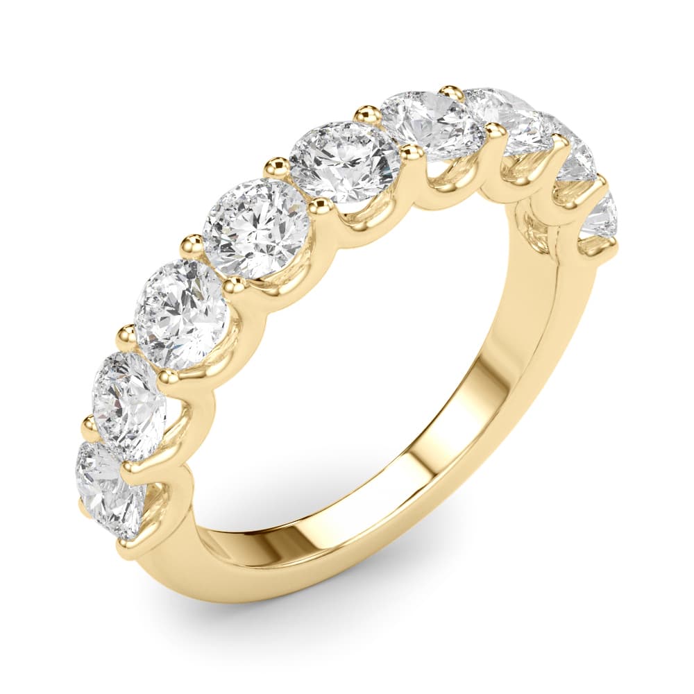 U-Prong Wedding Band (2.97 ct. tw.), Angle view in yellow gold