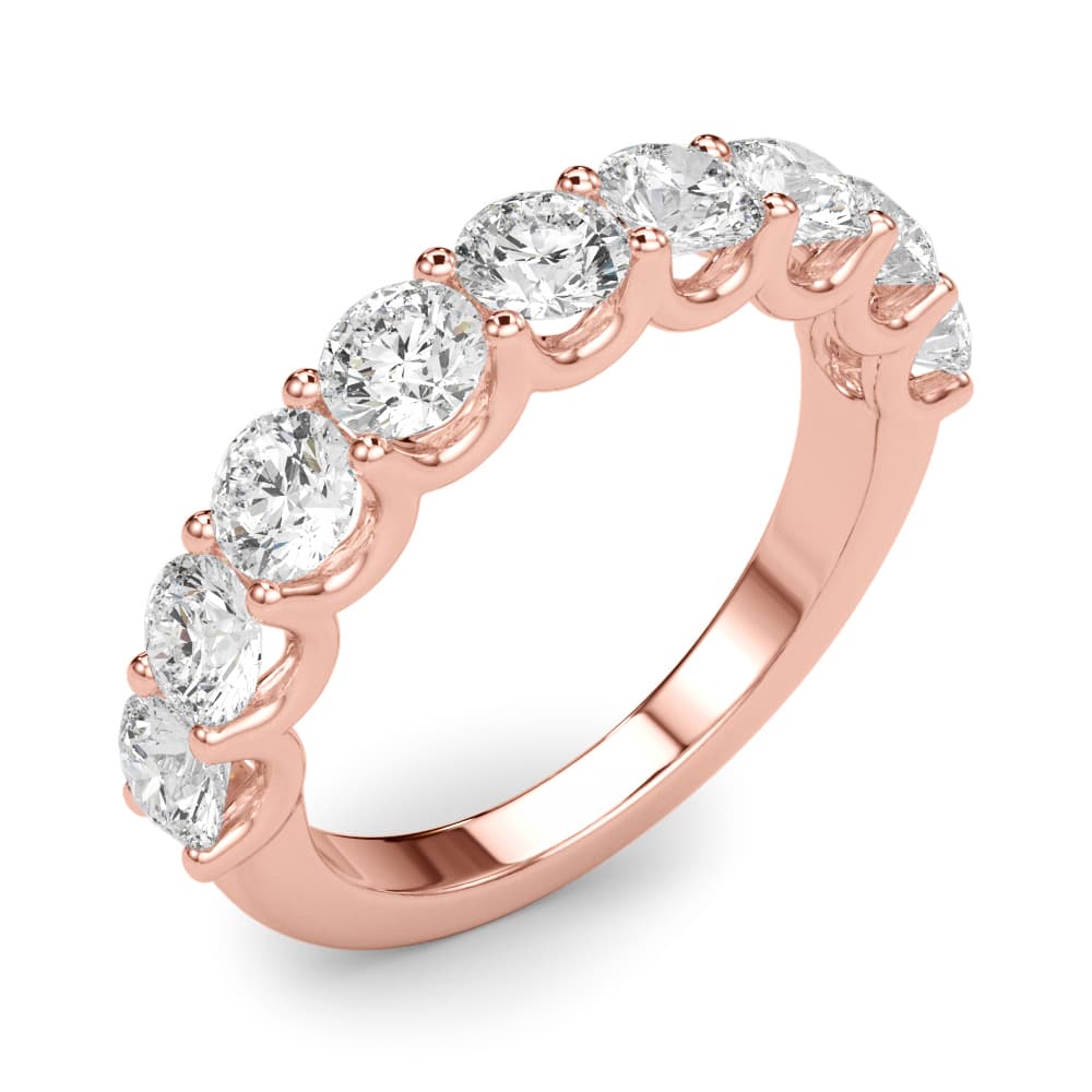U-Prong Wedding Band (2.97 ct. tw.), Angle view in rose gold
