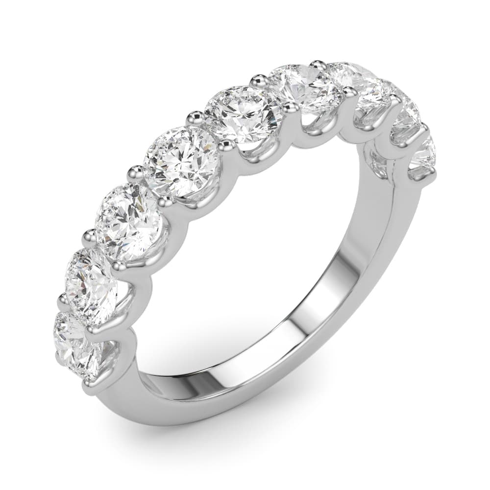 U-Prong Wedding Band (4 1/2 ct. tw.), Angle view in white gold or platinum