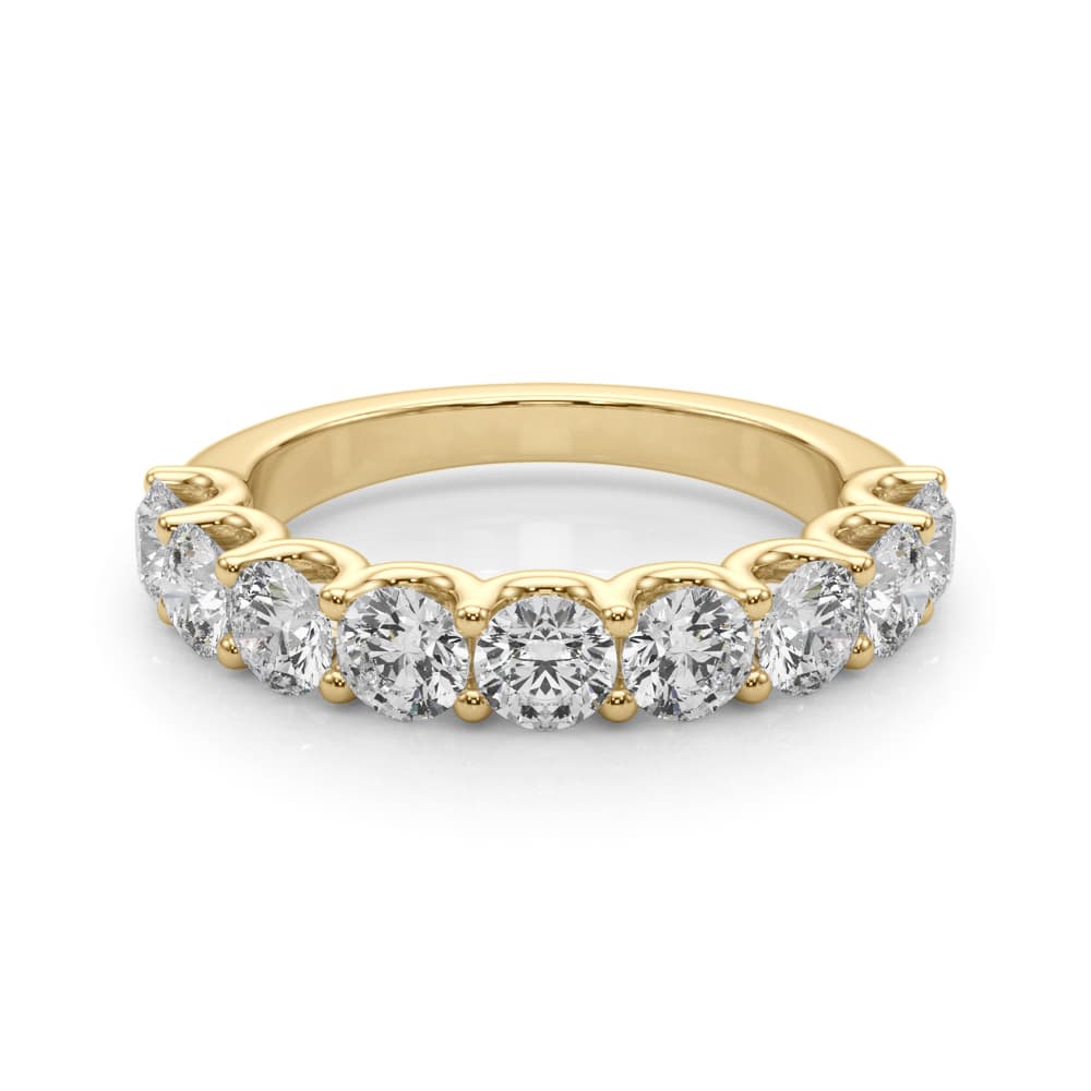 U-Prong Wedding Band (2.97 ct. tw.), On hand view in yellow gold