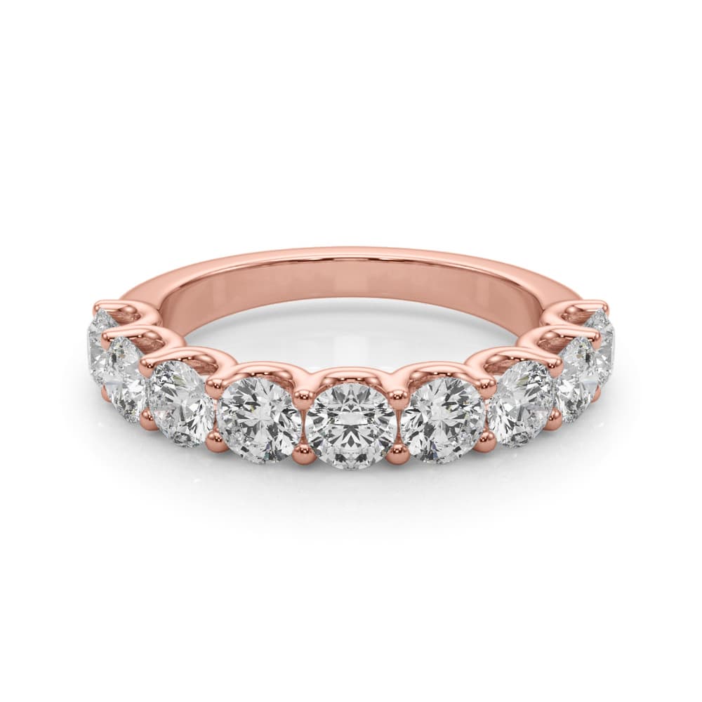 U-Prong Wedding Band (2.97 ct. tw.), On hand view in rose gold