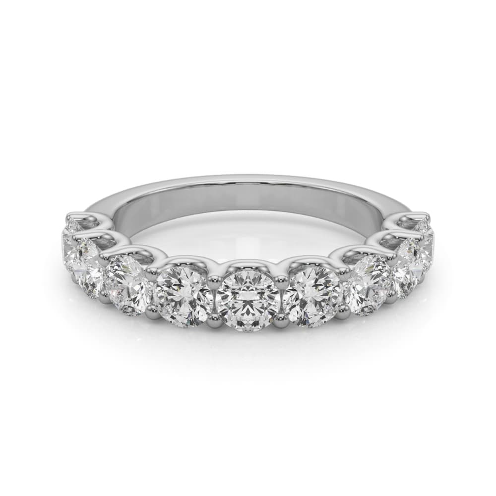 U-Prong Wedding Band (4 1/2 ct. tw.), On hand view in white gold or platinum
