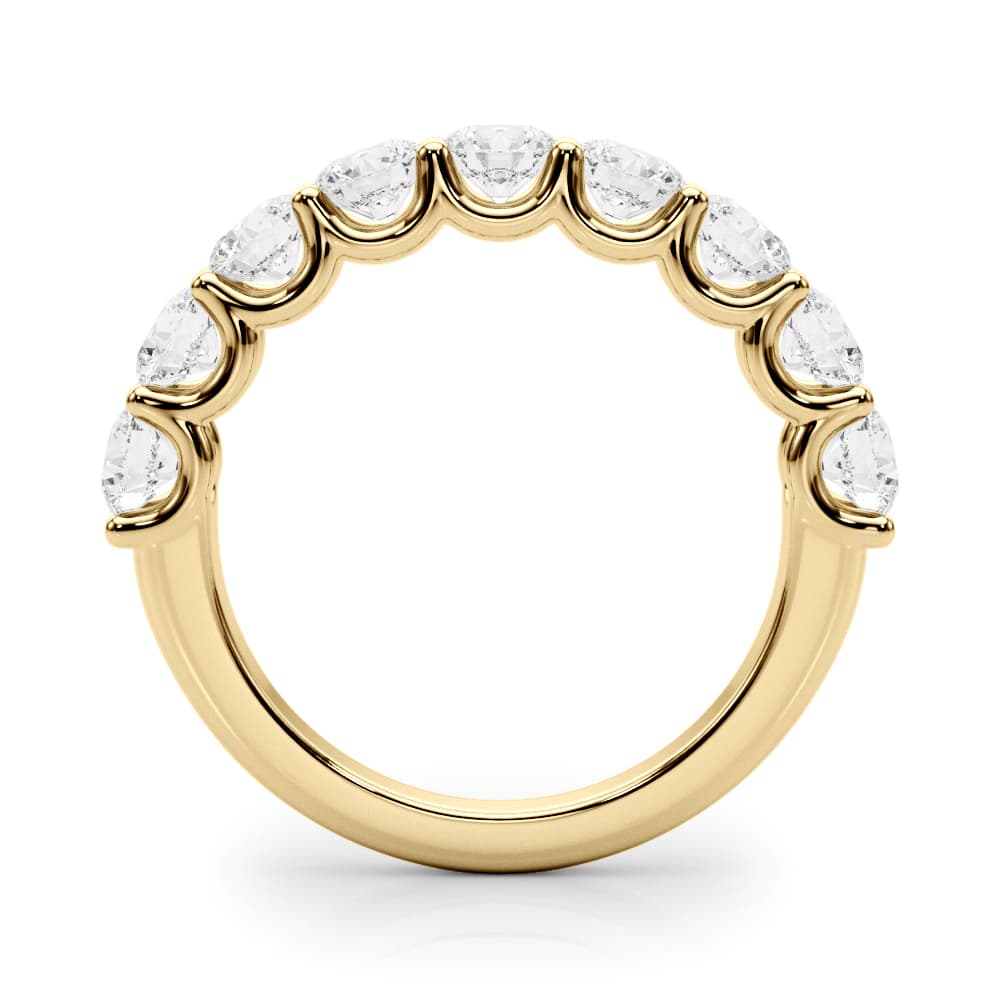 U-Prong Wedding Band (2.97 ct. tw.), Side view in yellow gold