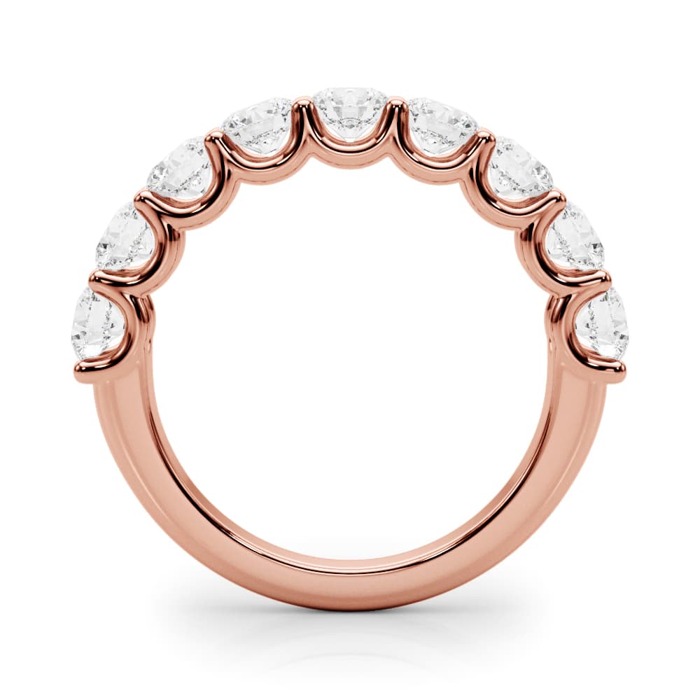 U-Prong Wedding Band (2.97 ct. tw.), Side view in rose gold