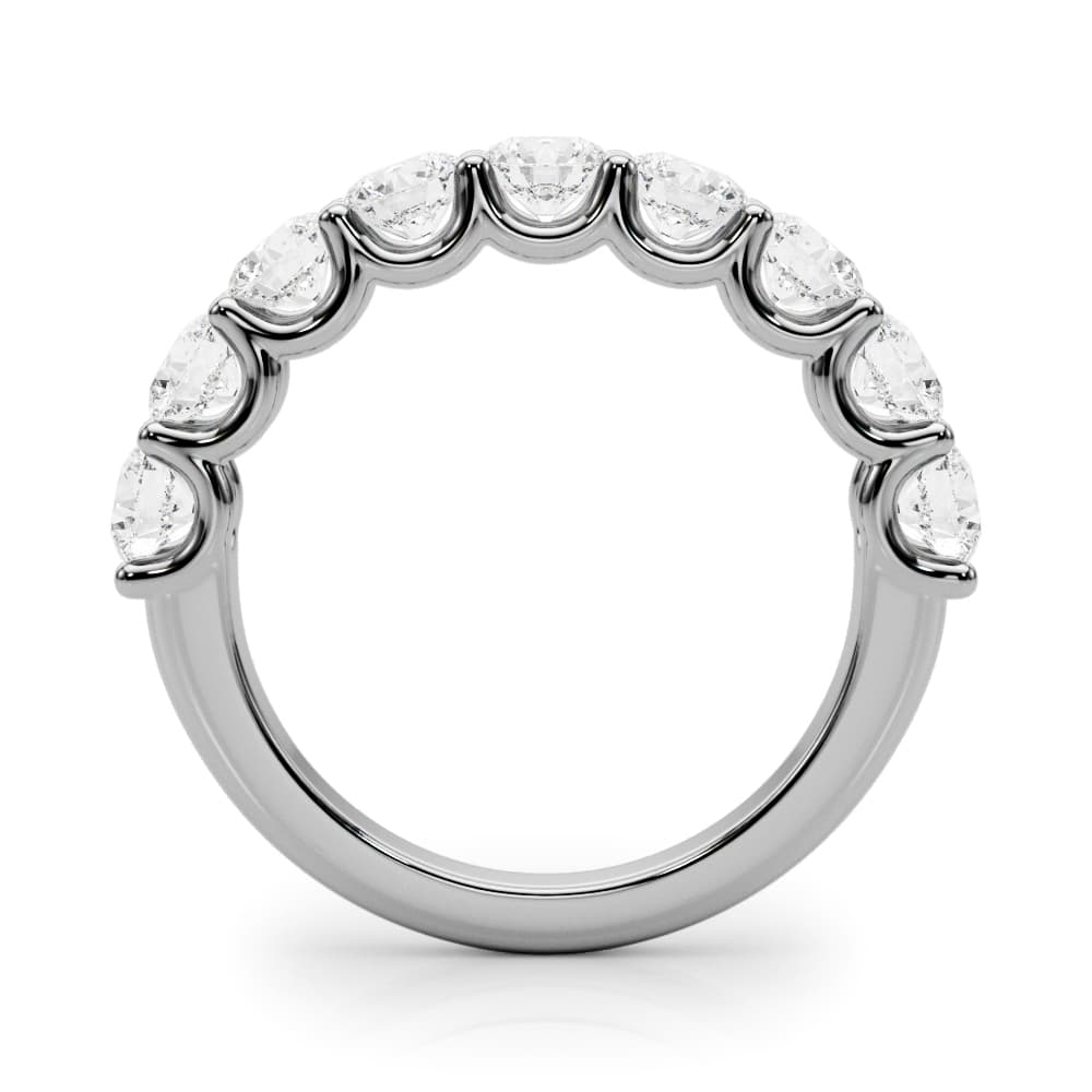 U-Prong Wedding Band (4 1/2 ct. tw.), Side view in white gold or platinum