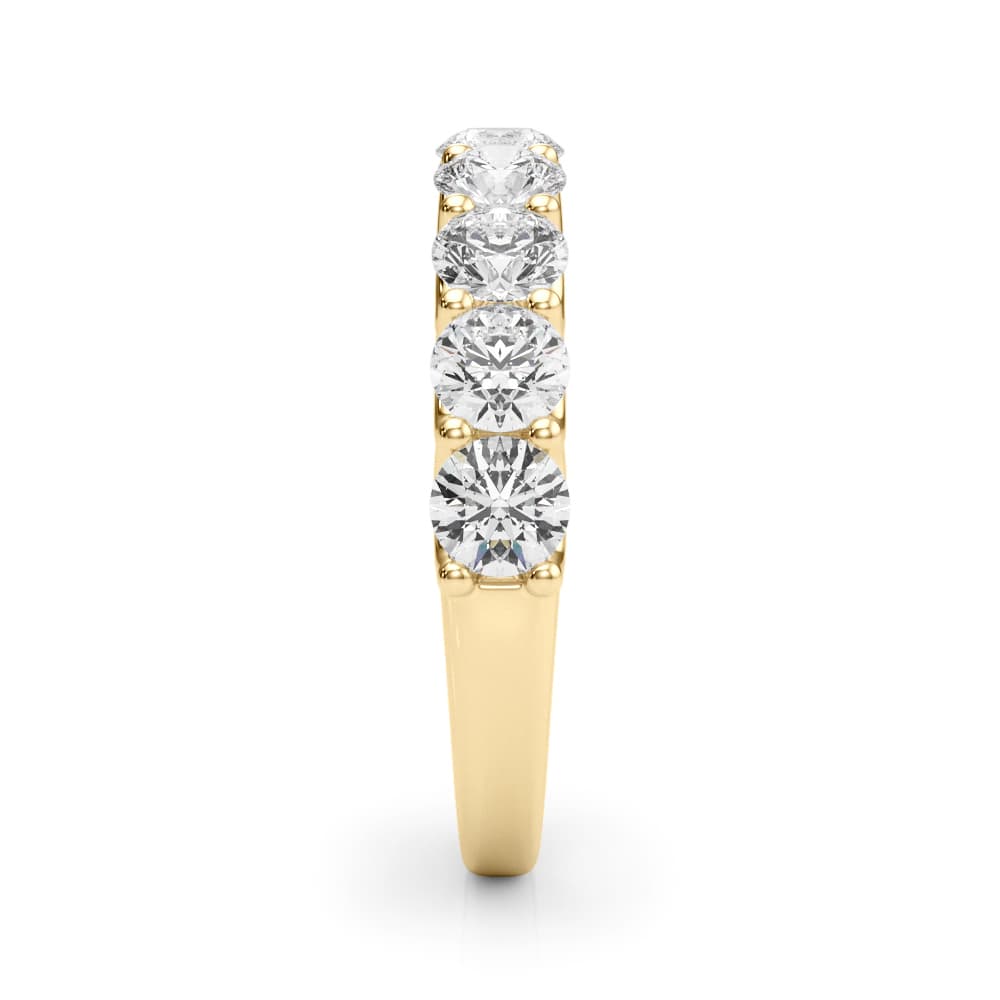 U-Prong Wedding Band (2.97 ct. tw.), Top view in yellow gold