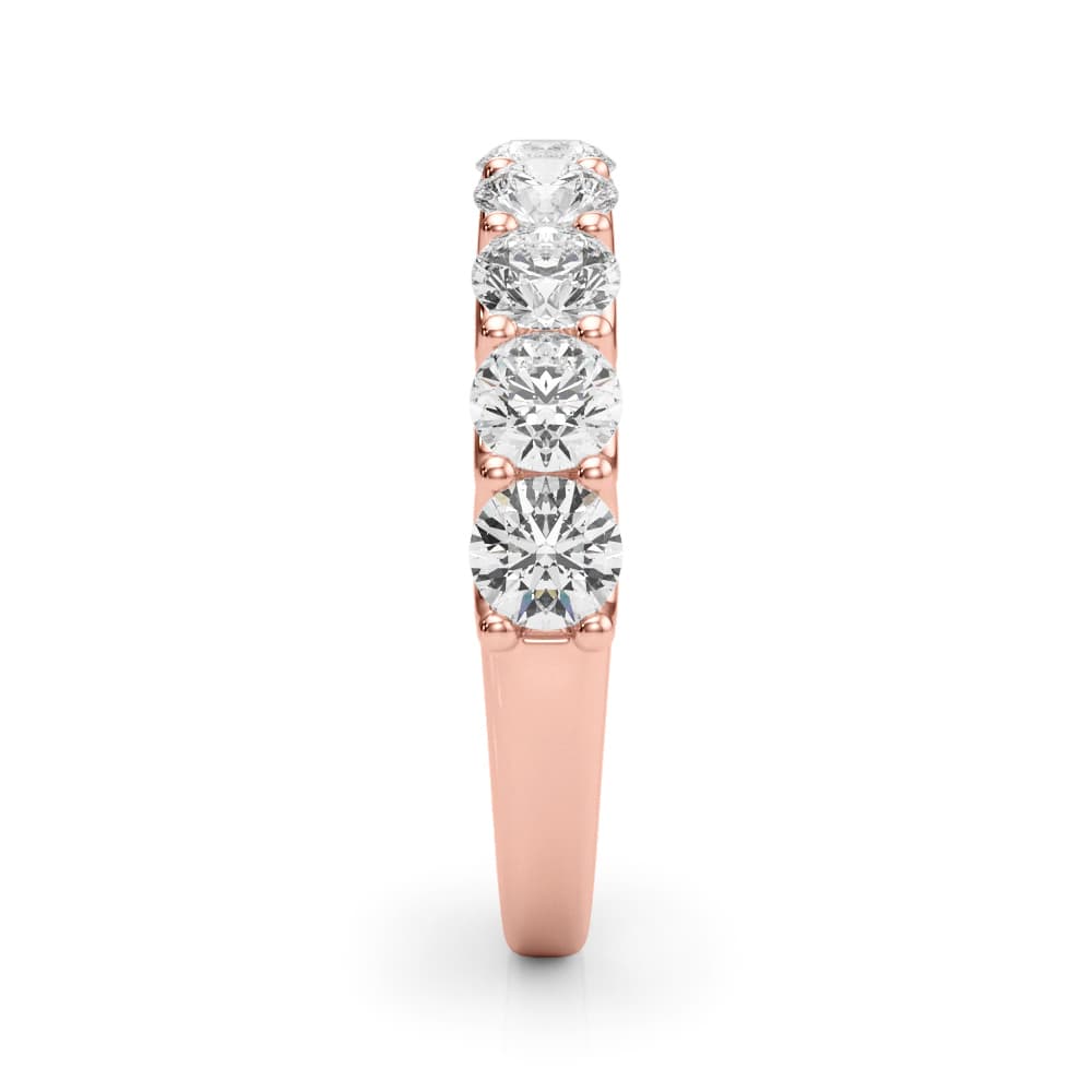 U-Prong Wedding Band (2.97 ct. tw.), Top view in rose gold