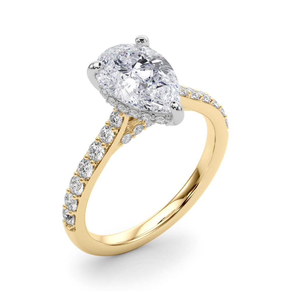 Ps Hidden Halo Engagement, style 85478, Angle view in yellow gold