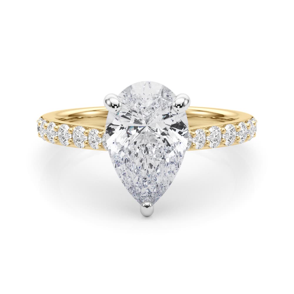 Ps Hidden Halo Engagement, style 85478, On hand view in yellow gold