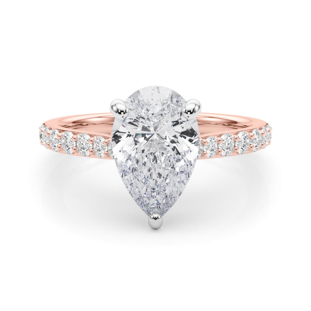 Ps Hidden Halo Engagement, style 85478, On hand view in rose gold