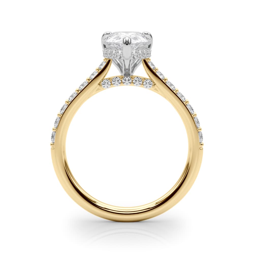 Ps Hidden Halo Engagement, style 85478, Side view in yellow gold