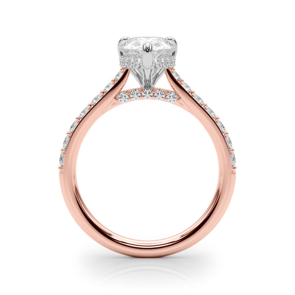 Ps Hidden Halo Engagement, style 85478, Side view in rose gold