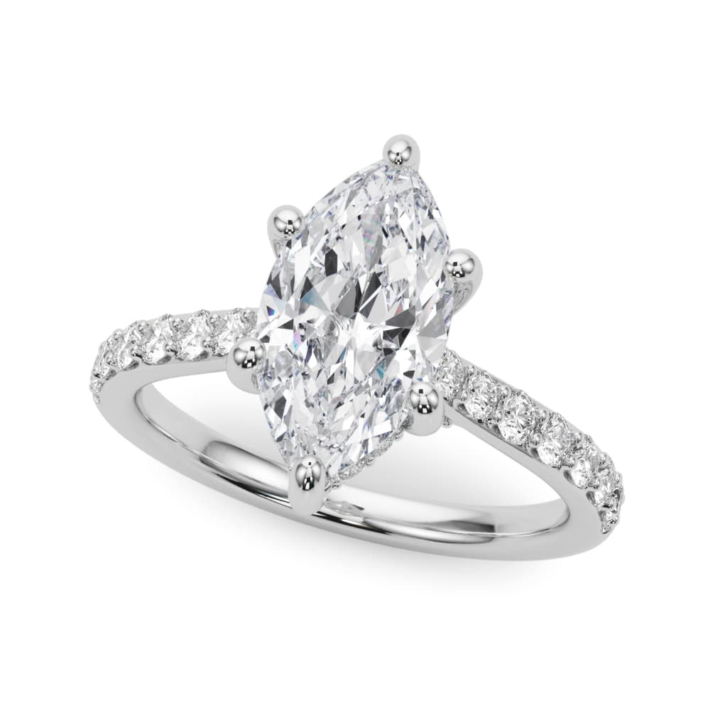 Hidden Halo Marquise Engagement Ring — style 85479 in 10k White Gold