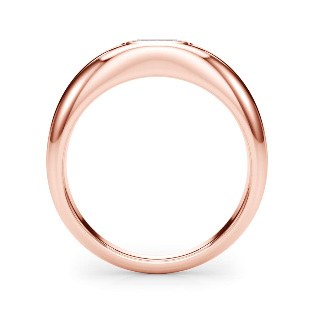 Domed Bezel Set Oval Engagement Ring, style 85480, Side view in rose gold