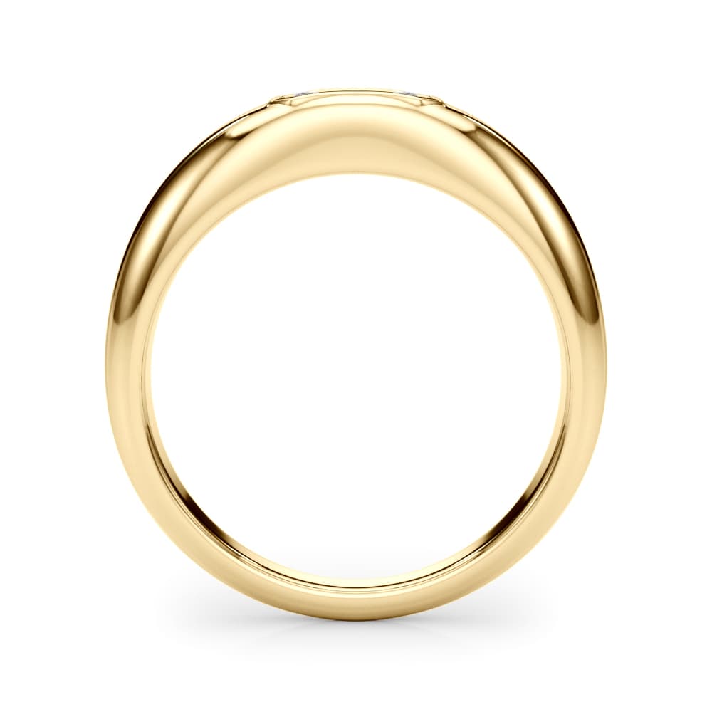 Modern Emerald Cut Bezel Set Engagement Ring, style 85481, Side view in yellow gold