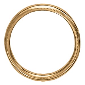 5mm milgrain comfort fit, Side view in white gold or platinum