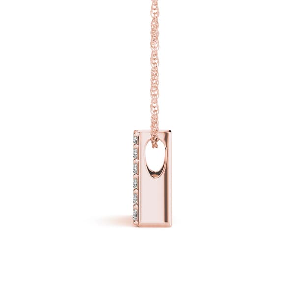 Initial A Pendant, Side view in rose gold