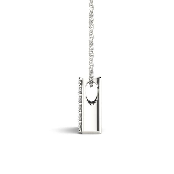 Initial A Pendant, Side view in white gold or platinum