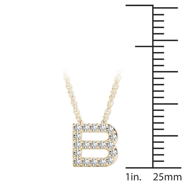 Initial B Pendant, On hand view in yellow gold