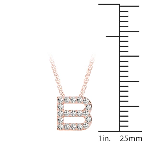 Initial B Pendant, On hand view in rose gold