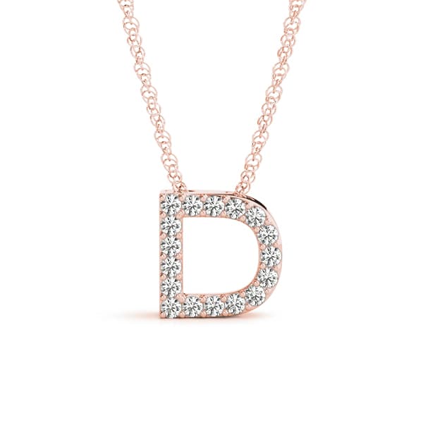 Initial D Pendant, Front view in rose gold