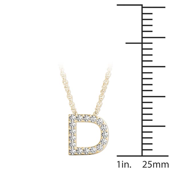 Initial D Pendant, On hand view in yellow gold