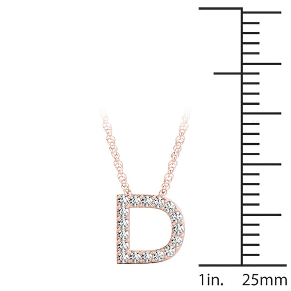 Initial D Pendant, On hand view in rose gold