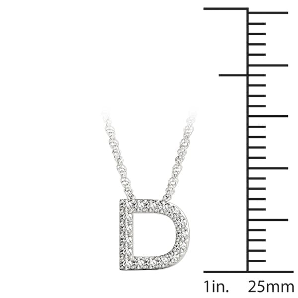 Initial D Pendant, On hand view in white gold or platinum