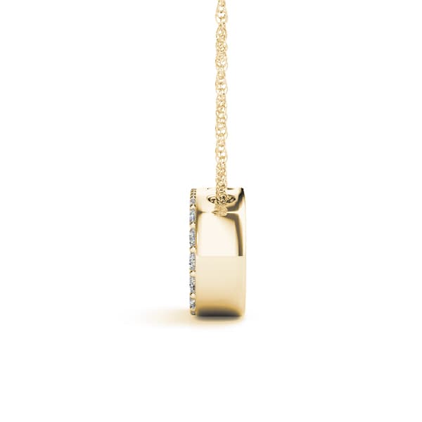 Initial D Pendant, Side view in yellow gold
