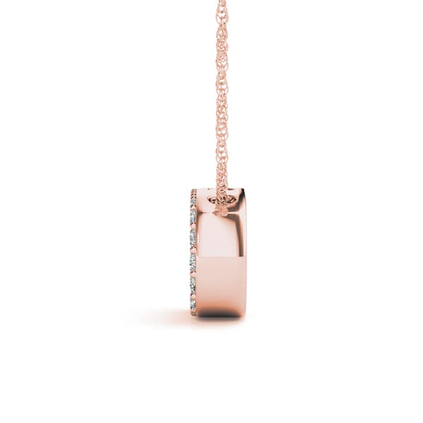 Initial D Pendant, Side view in rose gold