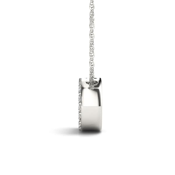 Initial D Pendant, Side view in white gold or platinum