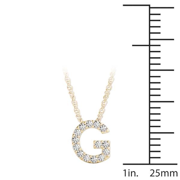 Initial G Pendant, On hand view in yellow gold