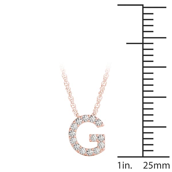 Initial G Pendant, On hand view in rose gold