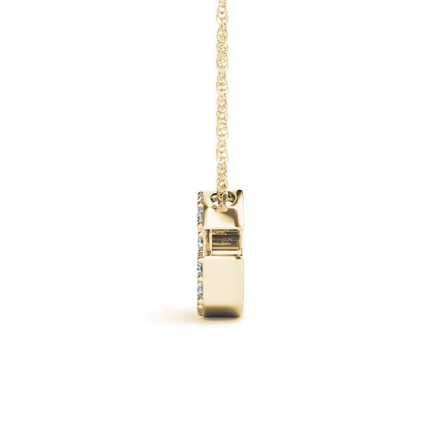 Initial G Pendant, Side view in yellow gold