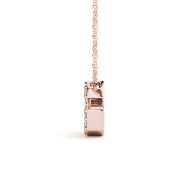 Initial G Pendant, Side view in rose gold