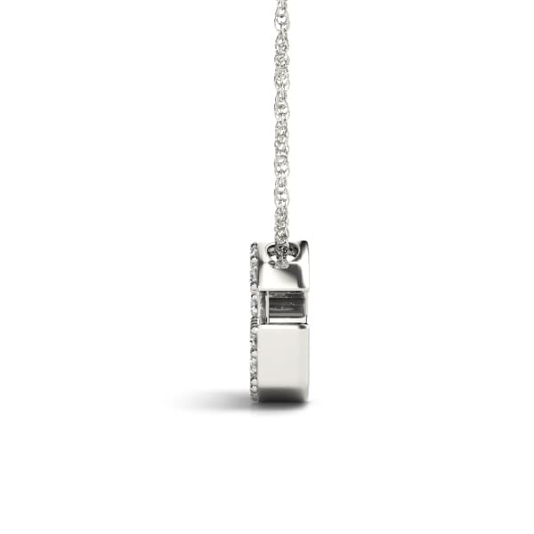 Initial G Pendant, Side view in white gold or platinum