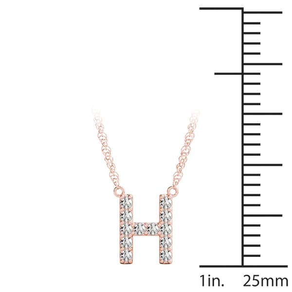 Initial H Pendant, On hand view in rose gold