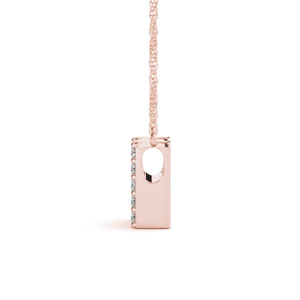 Initial H Pendant, Side view in rose gold